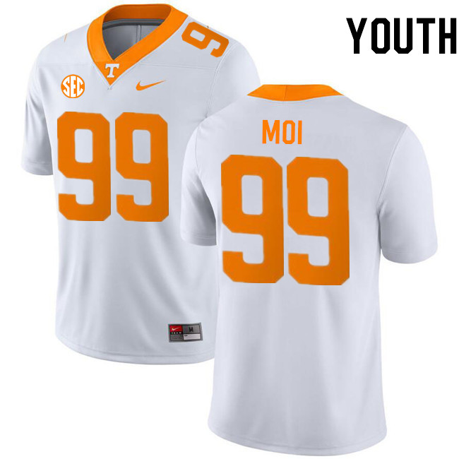 Youth #99 Jaxson Moi Tennessee Volunteers College Football Jerseys Stitched-White